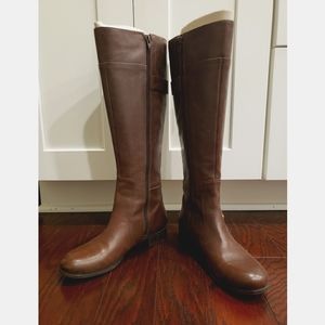 Nine West Brown Riding Boots Vasookie Leather 6M